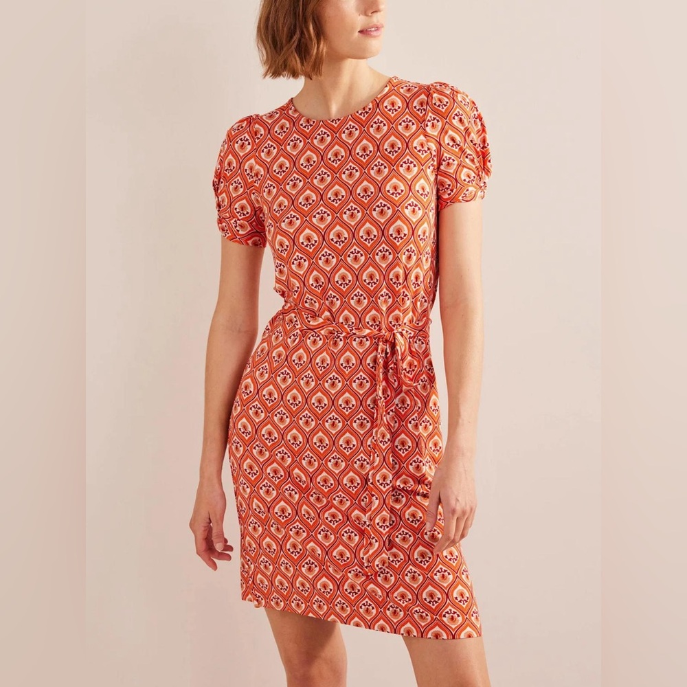 BODEN Knot Detail Jersey Mini Dress